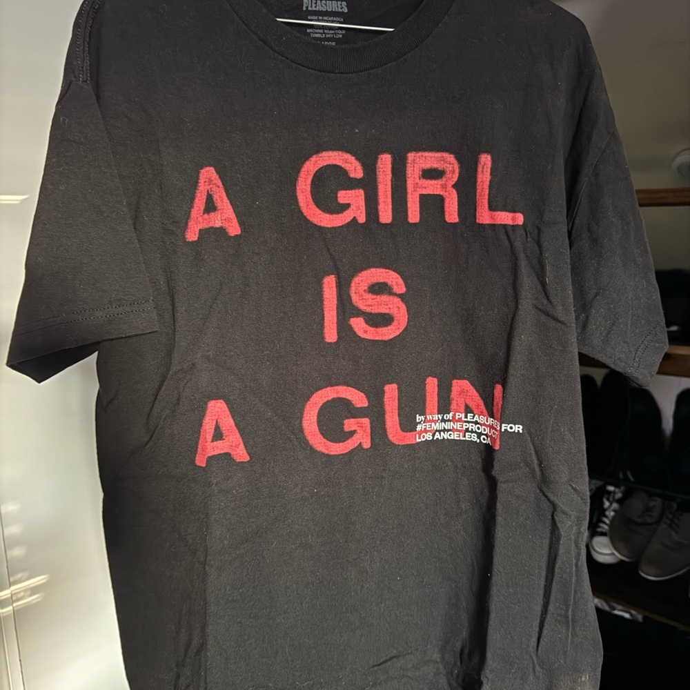 Pleasures Black and Red Graphic Tee